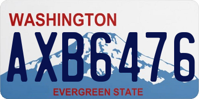 WA license plate AXB6476