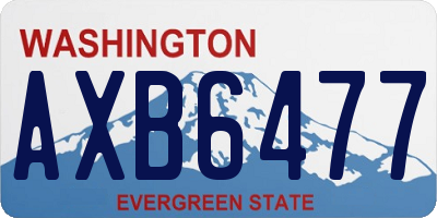 WA license plate AXB6477