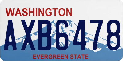 WA license plate AXB6478