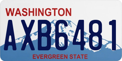 WA license plate AXB6481