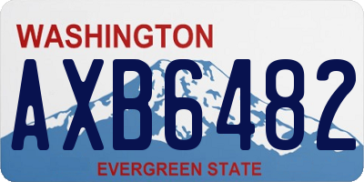WA license plate AXB6482