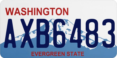 WA license plate AXB6483