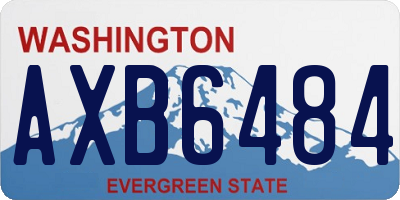 WA license plate AXB6484