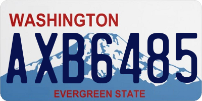WA license plate AXB6485
