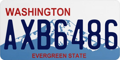 WA license plate AXB6486