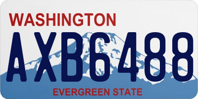 WA license plate AXB6488