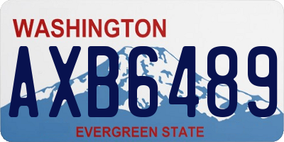 WA license plate AXB6489