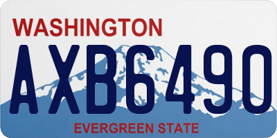 WA license plate AXB6490