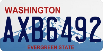 WA license plate AXB6492