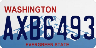 WA license plate AXB6493