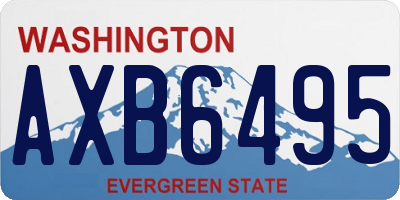 WA license plate AXB6495