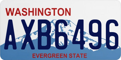 WA license plate AXB6496