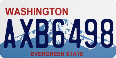 WA license plate AXB6498