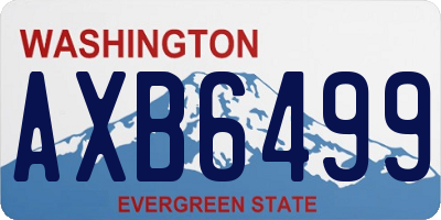 WA license plate AXB6499