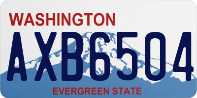 WA license plate AXB6504