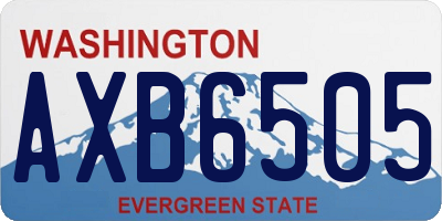 WA license plate AXB6505