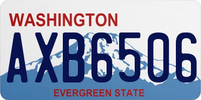 WA license plate AXB6506