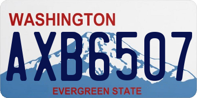 WA license plate AXB6507