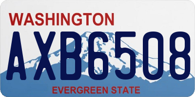 WA license plate AXB6508