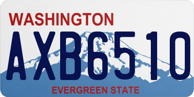WA license plate AXB6510