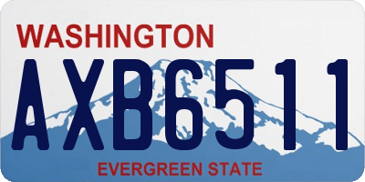 WA license plate AXB6511
