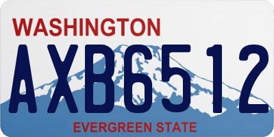 WA license plate AXB6512