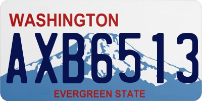 WA license plate AXB6513
