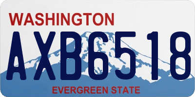 WA license plate AXB6518