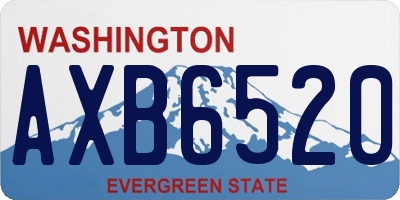 WA license plate AXB6520