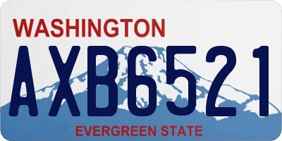 WA license plate AXB6521