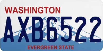 WA license plate AXB6522
