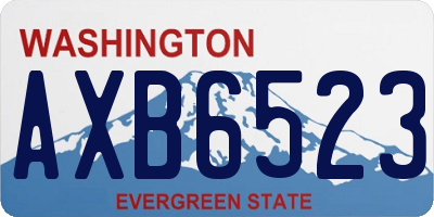 WA license plate AXB6523