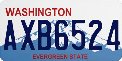 WA license plate AXB6524