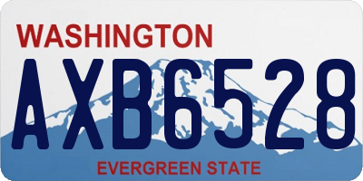 WA license plate AXB6528