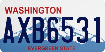 WA license plate AXB6531
