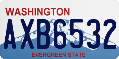WA license plate AXB6532