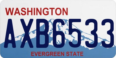 WA license plate AXB6533