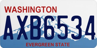 WA license plate AXB6534