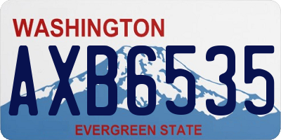 WA license plate AXB6535