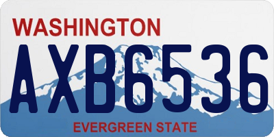 WA license plate AXB6536