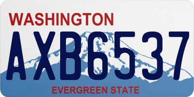 WA license plate AXB6537