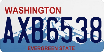 WA license plate AXB6538