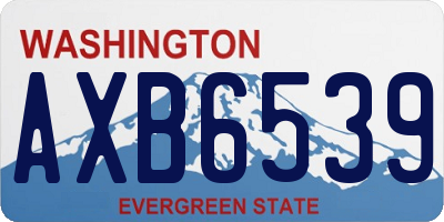 WA license plate AXB6539