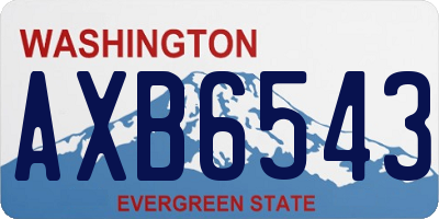 WA license plate AXB6543