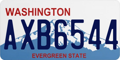 WA license plate AXB6544