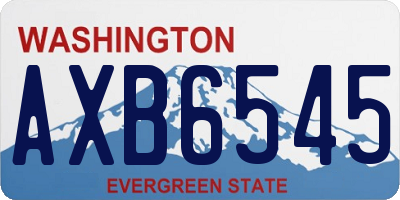 WA license plate AXB6545