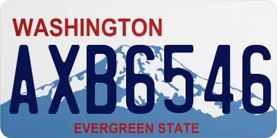 WA license plate AXB6546