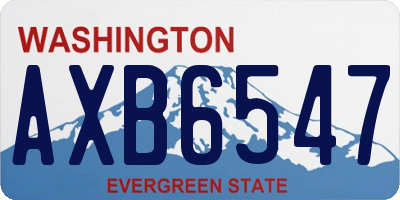 WA license plate AXB6547