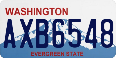 WA license plate AXB6548