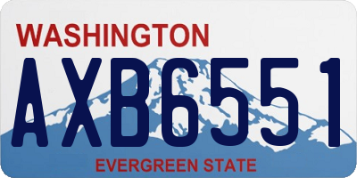 WA license plate AXB6551